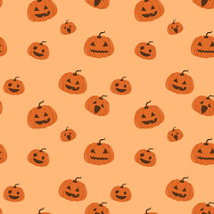 Happy Halloween party, Orange and violet, vector illustration design seamless template, Trick or Treat	
