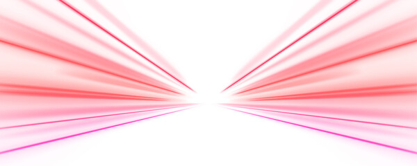 Curved neon streaks flow in red, orange, and purple, evoking a sense of heat and velocity. Blurred motion adds depth to this futuristic abstract design. High-resolution PNG.