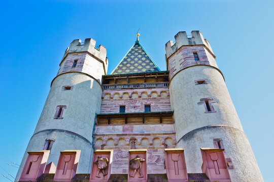 Spalentor, an ancient gateway and fort of Old Basel city, Switzerland 