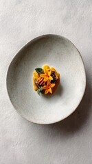 Fototapeta premium Elegant Plate of Squash Blossoms - A Culinary Masterpiece.