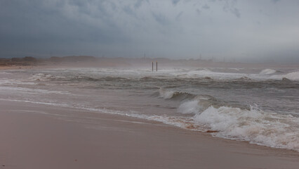 Fresh air walk on a moody Cambois Beach Northumberland, September 2025.