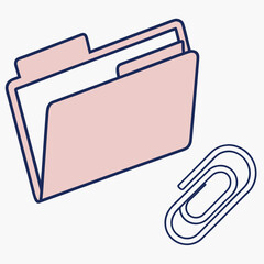 File folder and paperclip