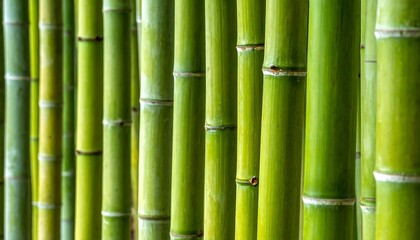 Obraz premium Close-up of vibrant green bamboo stalks