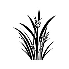 Monochrome image of plant. Isolated vector image. Floral design element