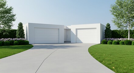 A home driveway with a view of the garage
