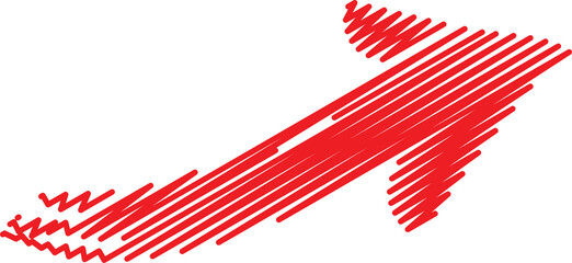 Obraz premium Hand Drawn Diagonal Red Arrow Sketch Illustration