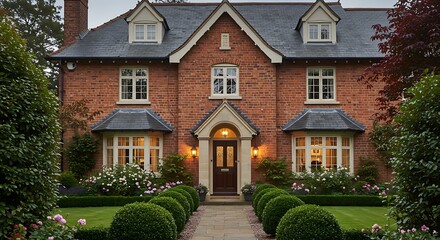 Front of elegant english detached house