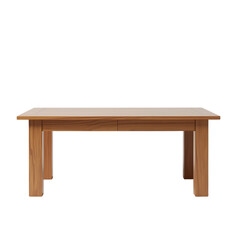 Fototapeta premium Authentic wooden dining table furniture with natural wood grain detail and sturdy legs