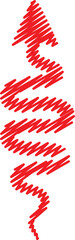 Red Wavy Upward Arrow Sketch