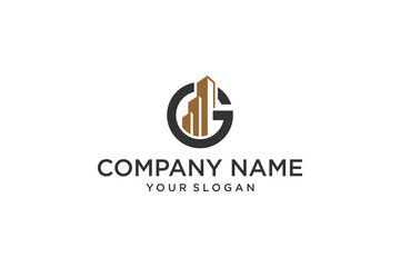 Logo design of G in vector for construction, home, real estate