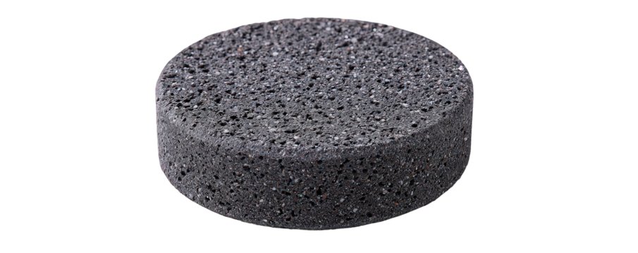 Dark Gray Textured Cylinder on Black Background