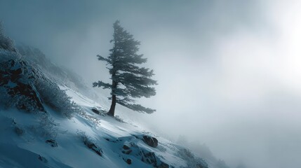 Lone Tree in Winter - A Study in Resilience and Isolation.