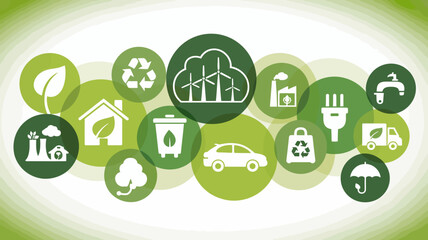Green Energy, Ecology, and Sustainability Icons