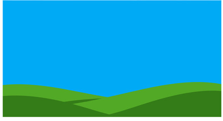 Obraz premium Minimalist Landscape with Rolling Green Hills and Blue Sky.