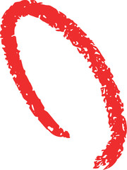 Red oval loop vector – hand drawn sketch style elliptical marker stroke shape for emphasis, highlight notes, abstract decoration, and creative graphic design
