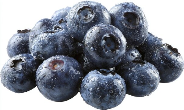 Close-up cluster of fresh blueberries