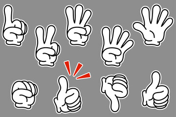 手のパーツのイラストセット（縁あり）