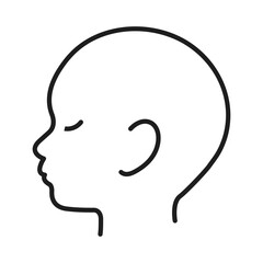 baby face line vector icon