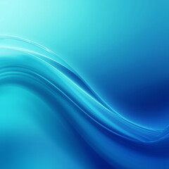 Obraz premium Abstract blue wave background with smooth gradient and flowing curves. Turquoise and deep blue tones create a modern minimal texture. Perfect for web design, presentations, posters, and digital projec