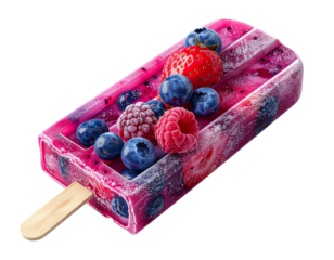 Crisp frosted fruit pop with mixed berries isolated on transparent background PNG