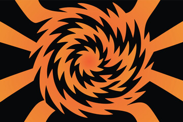 Obraz premium Abstract Modern Energy Twirl on Black Background,Orange Swirling Energy Burst on Black,Modern Graphic of a Fiery Swirl