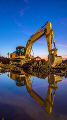 Excavator Work The Quarry Night