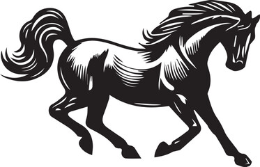  American Quarter Horse vector black on white background