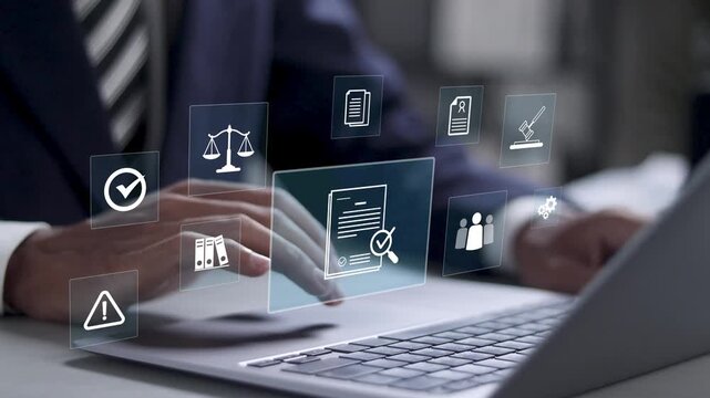 Compliance in business concept. Ensuring the enforcement of laws, regulations, and standards. Stay in line with business policies.