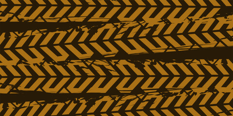 Dark background with brown tire track pattern created using brush stroke effect as abstract texture design for automotive, racing, and urban street style artwork.