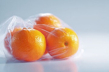 Fresh oranges in a clear plastic bag (1)