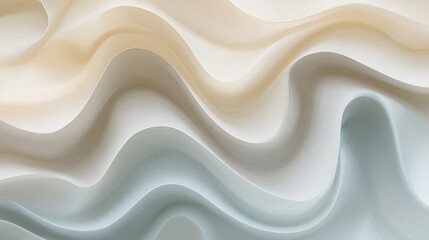 Obraz premium Abstract 3D Wavy Pattern in Neutral Beige and Gray Tones