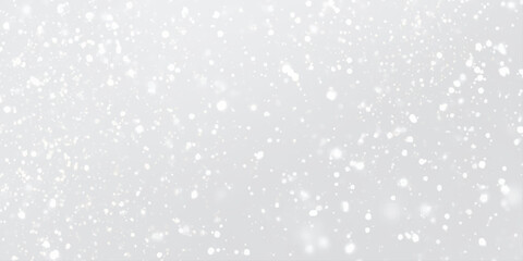 Abstract bokeh defocus glitter or winter morning snow fall background, Abstract Silver winter snow fall Background with white lights, snow is dancing randomly on the background.