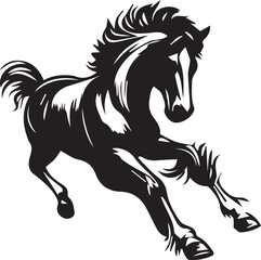  American Quarter Horse vector black on white background