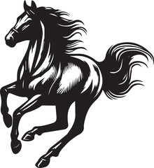  American Quarter Horse vector black on white background
