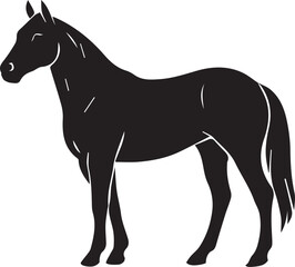  American Quarter Horse vector black on white background