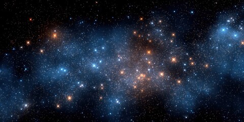 Obraz premium Stunning depiction of a vibrant galaxy with sparkling stars and cosmic dust in deep space.