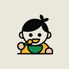 a baby boy eating food