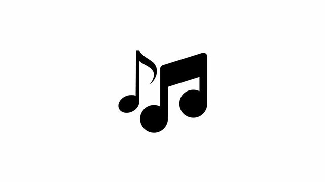 Music notes on white background. animation grahpic motion background