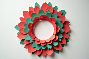 Paper Flower Wreath with Blank Center