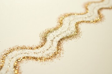 Gold Glitter Wave on Beige Background