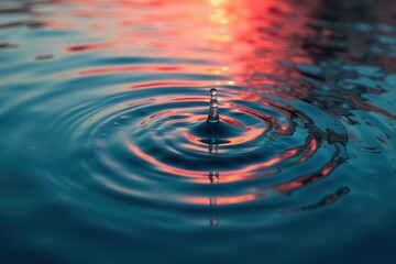 Water Droplet Impact at Sunset