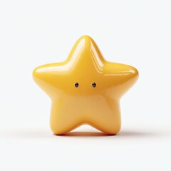 A cheerful, cartoonish, yellow star