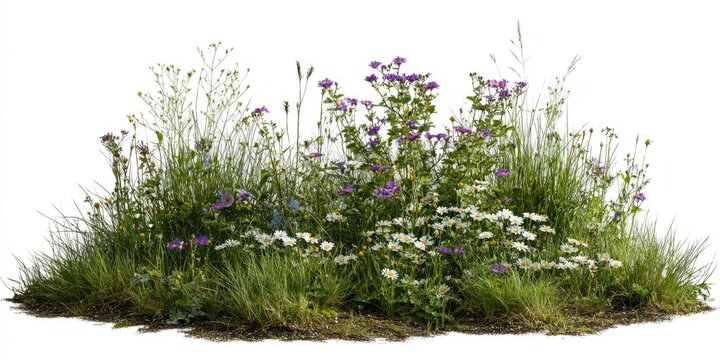 Lush meadow with wildflowers and grasses