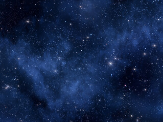 Fototapeta premium Dark blue starry sky with glowing cosmic clouds space