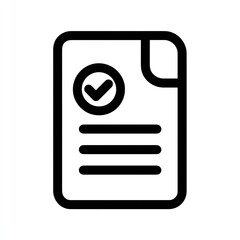 A black outline of a document with a checkmark