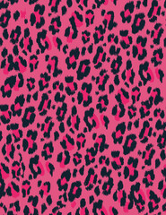 Obraz premium Vibrant pink leopard print seamless pattern. Bold and trendy animal skin background in hot pink and charcoal for modern fashion textiles, glamorous pop art decor, and apparel.