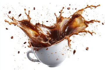 Coffee splash in a white cup (3)