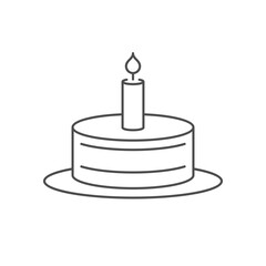Cake with candle line icon