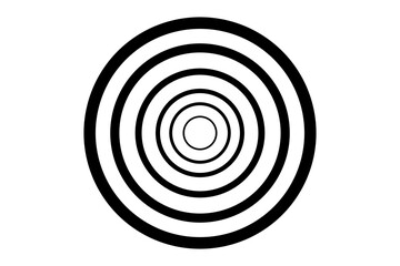 Black concentric circles geometric pattern for abstract background, poster, logo, branding, wallpaper and digital graphic design. isolated PNG