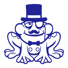 Mr Frog Sir Toad Rich Monocle Glasses Top Hat Fun